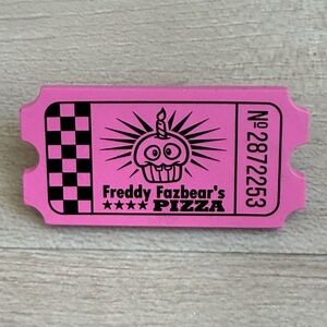 RARE ‼️ Five Nights At Freddy’s 🧁 Matte Metal Pink Mr. Cupcake Prize Ticket Pin